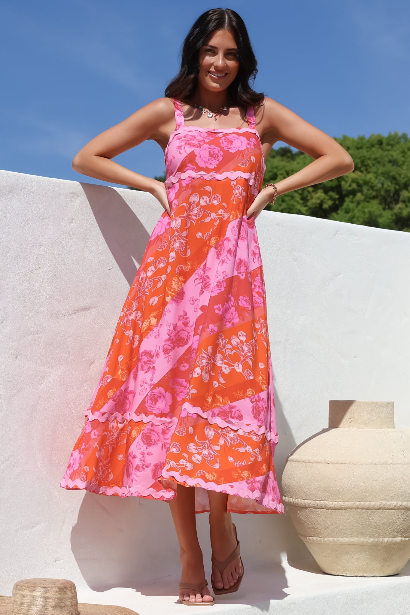 Midi Dress - Ric Rac Spliced Sun Dress