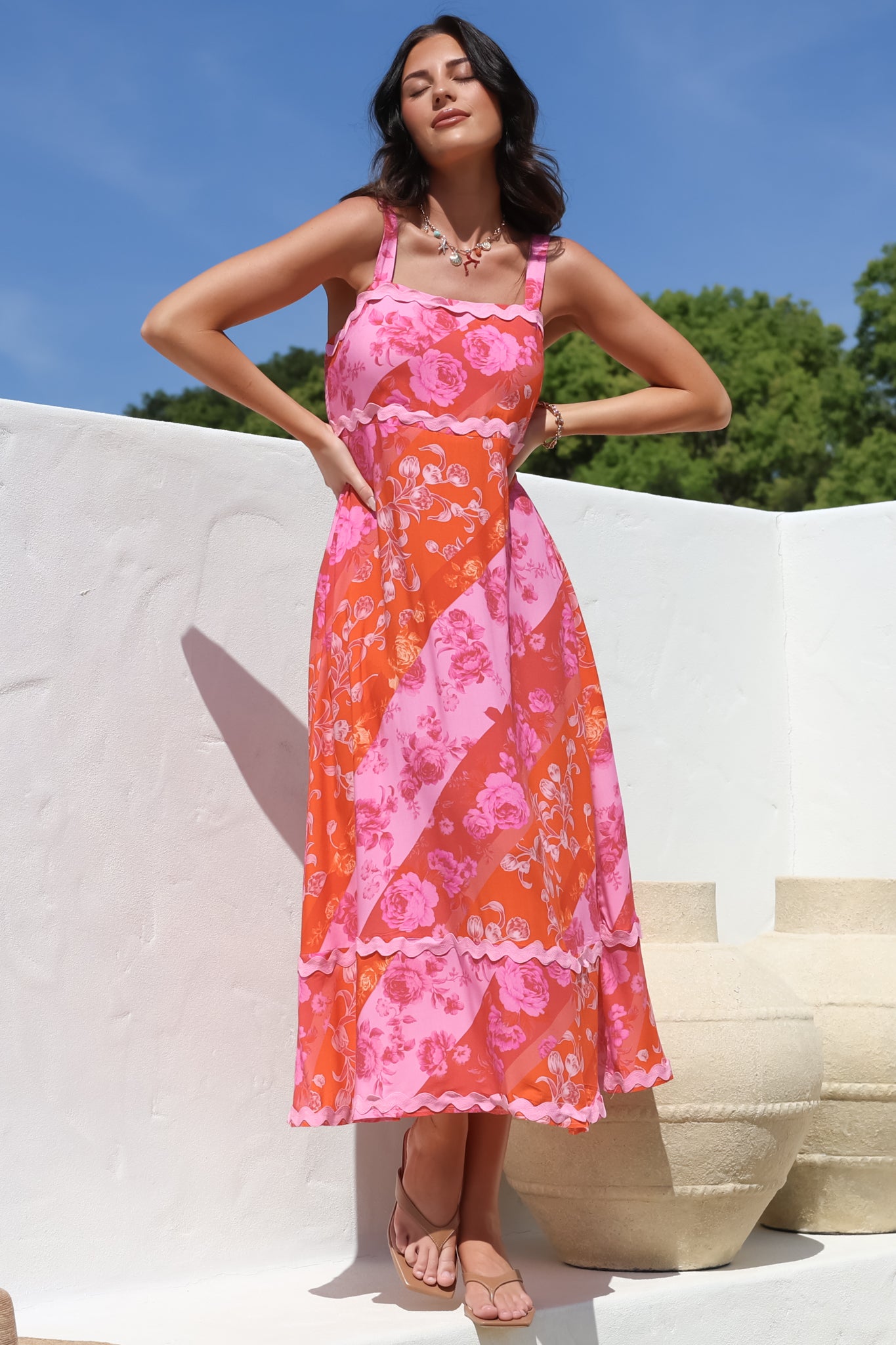 Midi Dress - Ric Rac Spliced Sun Dress