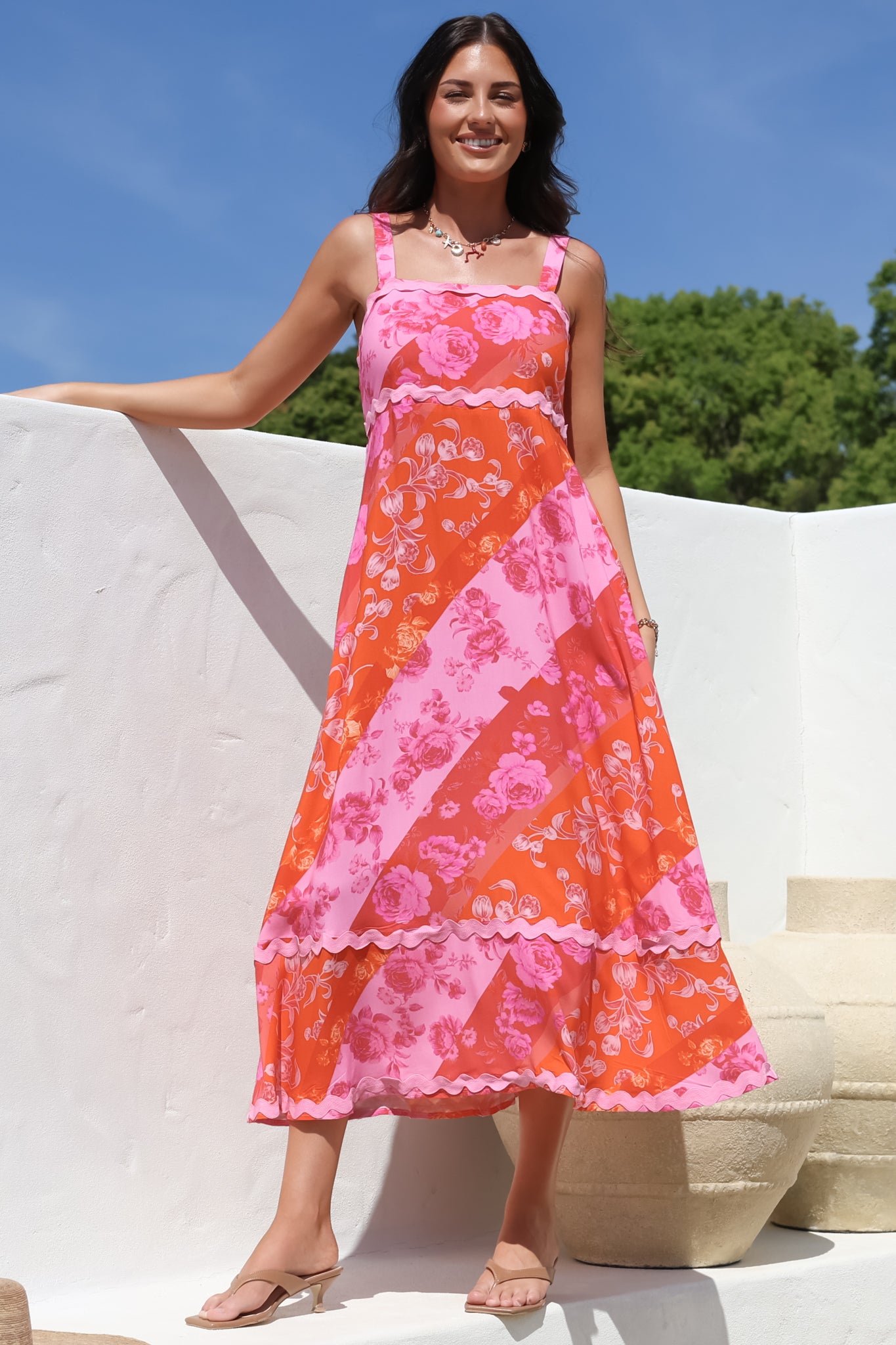 Midi Dress - Ric Rac Spliced Sun Dress