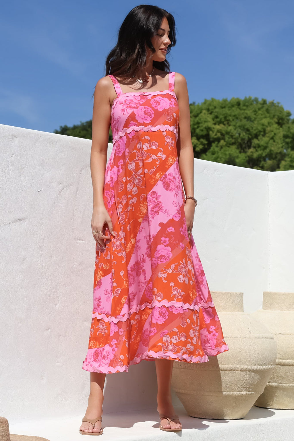 Midi Dress - Ric Rac Spliced Sun Dress