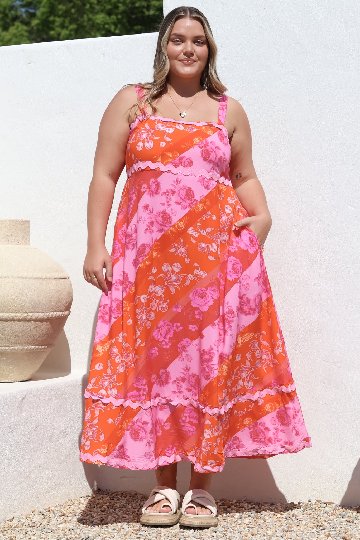 Midi Dress - Ric Rac Spliced Sun Dress