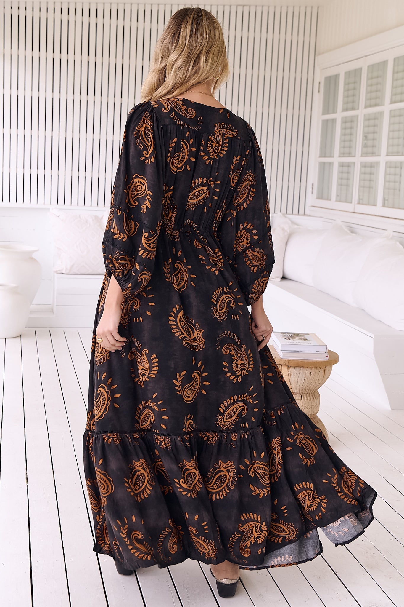 Maxi Dress: Batwing Sleeve Button Down Smock Dress