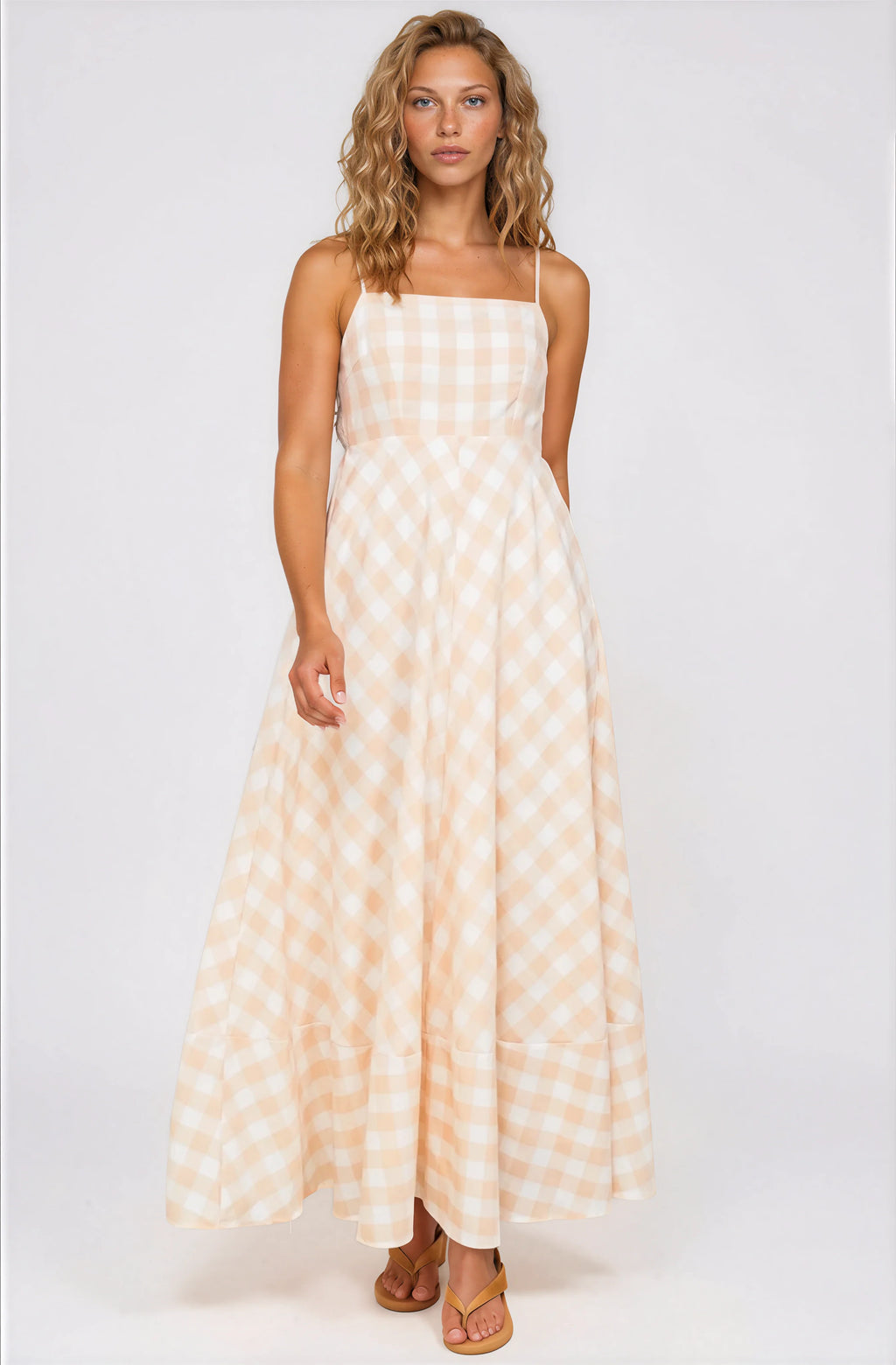 Maxi Dress - Spaghetti Strap A-Line Dress
