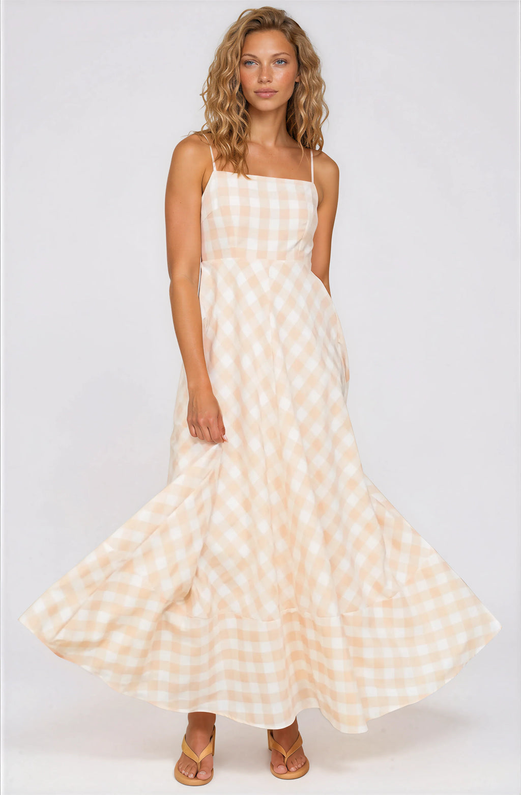 Maxi Dress - Spaghetti Strap A-Line Dress