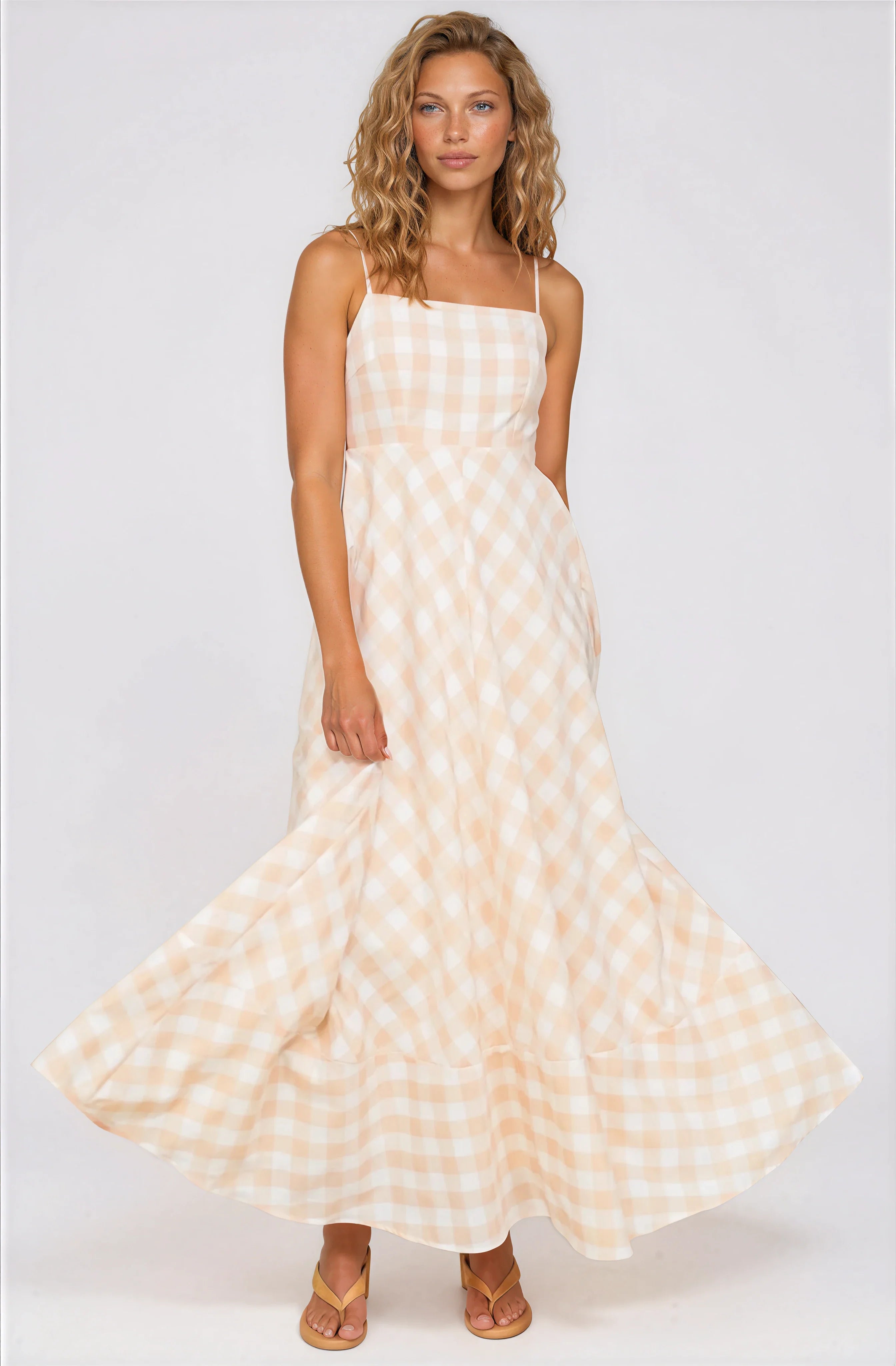 Maxi Dress - Spaghetti Strap A-Line Dress