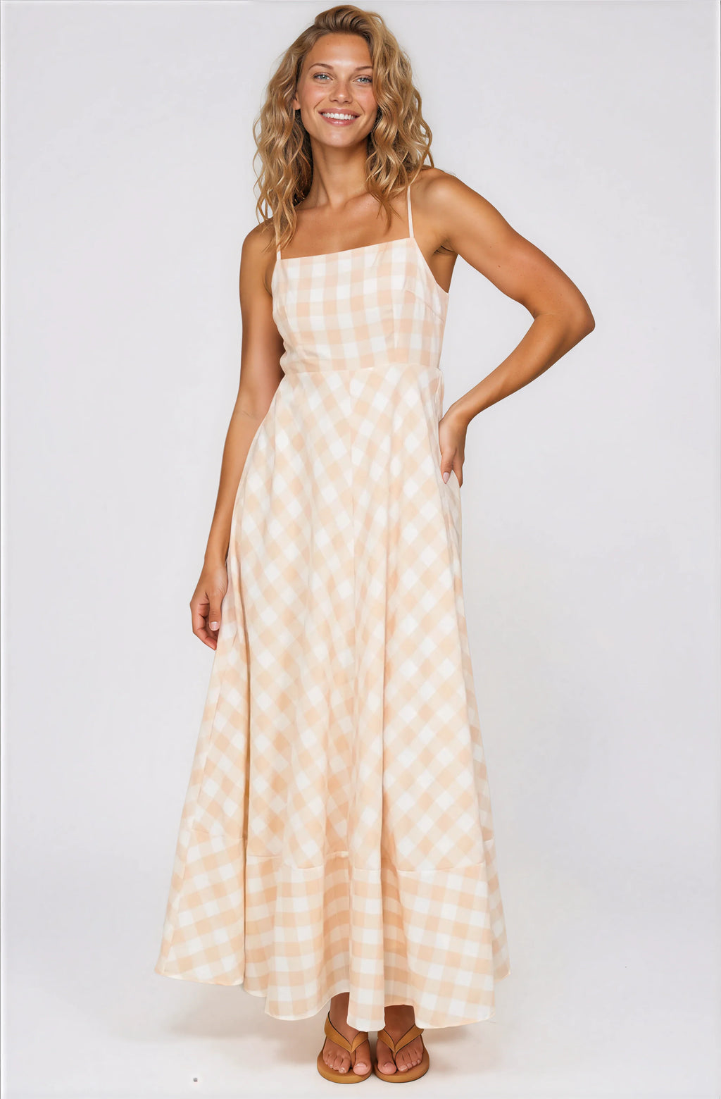 Maxi Dress - Spaghetti Strap A-Line Dress