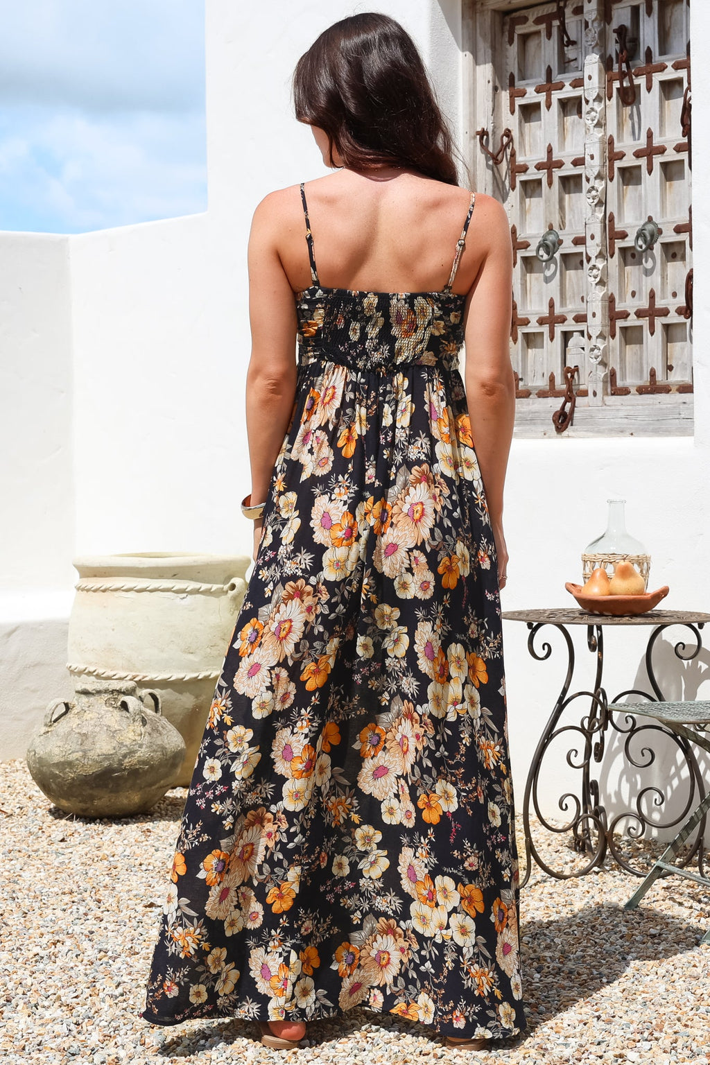 Maxi Dress - Twist Front Keyhole Detail Sun Dress